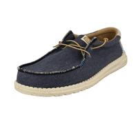 HEYDUDE - Men's Wally Coastline Jute - Casual Slip-On Shoes - Moccasin Style, Navy, 8 UK