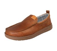 HEYDUDE Mens Hey Dude Slip On Leather Shoes Wally Grip - Brown - UK 11