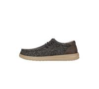 HEYDUDE - Men's Paul Knit Slip-On Shoes, Black/Charcoal, 7 UK