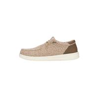 HEYDUDE - Men's Paul Knit Slip-On Shoes, Light Grey/Espresso, 9 UK