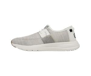HEYDUDE - Men's Sirocco Sneaker Shoe - Trainers with Easy-on Lace System, White, 12 UK