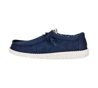 HEYDUDE - Men's Wally Canvas - Casual Slip-On Shoes - Moccasin Style, Navy, 11 UK