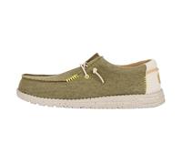HEYDUDE - Men's Wally Coastline Jute - Casual Slip-On Shoes - Moccasin Style, Olive, 6 UK