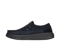 HEYDUDE Men's Wally Comf Suede Slip-On Loafers | Lightweight Men's Casual Shoes | Extra Plush Midsole Padding for Everyday Wear, Suede Black, 12