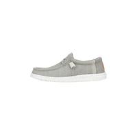 HEYDUDE Men's Wally Elevated Basics - Casual Slip-On Shoes - Moccasin Style, Grey/White, 7 UK