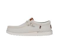 HEYDUDE - Men's Wally Funk Nylon Craft - Casual Slip-On Shoes - Moccasin Style, Stone White, 8 UK