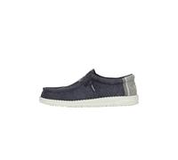 HEYDUDE Men's Wally Jute - Casual Slip-On Shoes, Black/Granite Grey, 8 UK