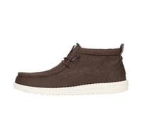 HEYDUDE Men's Wally Mid Canvas Shoes - Casual Slip-On Ankle Boots, Mole Brown, 9 UK