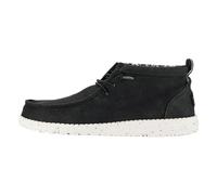HEYDUDE - Men's Wally Mid Canvas Slip-On Shoes, Black/White, 8 UK