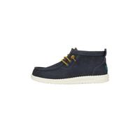 HEYDUDE - Men's Wally Mid Waxed Canvas Slip-On Shoes, Navy, 6 UK