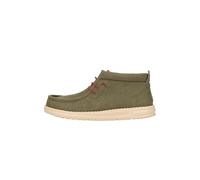 HEYDUDE - Men's Wally Mid Waxed Canvas Slip-On Shoes, Olive, 9 UK