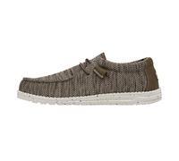 HEYDUDE - Men's Wally Sox - Casual Slip-On Shoes - Moccasin Style, Brown, 10 UK