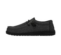 HEYDUDE - Men's Wally Sox - Casual Slip-On Shoes - Moccasin Style, Micro Total Black, 8 UK