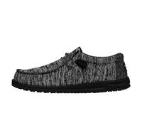 HEYDUDE - Men's Wally Sport Knit - Casual Slip-On Shoes - Moccasin Style, Black/Black, 11 UK