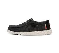 Hey Dude Men's Wally Sport Mesh Moccasin, Black White, 9.5 UK