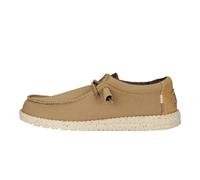 HEYDUDE Wally Sport Mesh | Men's Shoes | Men's Slip On Loafers | Comfortable & Light-Weight, Tan/White, 9 UK
