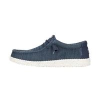 HEY DUDE Mens Shoes Blue Adults Slip On Navy Bungee Laces Wally Stretch SIZE