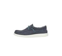 HEYDUDE - Men's Wally Waxed Canvas Slip-On Shoes, Navy, 9 UK