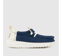 HEYDUDE Navy & White Wally Boys Toddler Trainers UK 4.5 (EU 22)