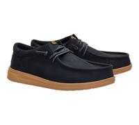 HEYDUDE Paul Full Grain Leather, Black/Tobacco Brown, 7 UK