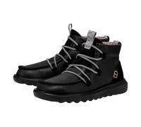 HEYDUDE Reyes Women's Leather Fashion Shoes, black, 36 EU