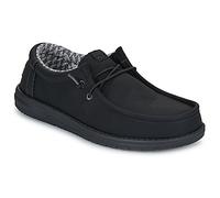 HEYDUDE - Men's Wally Classic Slip-On Shoes, Black/Charcoal, 10 UK