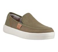 HEYDUDE Sunapee Coastline Cotton Blend Mens Olive Loafers - Size UK 8