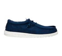 HEYDUDE - Men's Wally Canvas - Casual Slip-On Shoes - Moccasin Style, Navy, 11 UK