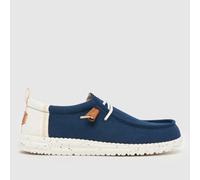 HEYDUDE Wally Craft Linen Trainers in Navy Multi UK 9 (EU 43)
