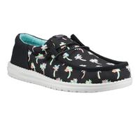 HEYDUDE Wally Funk Party Palm Cotton Mens Black/Multi Moccasins Shoes - Size UK 7