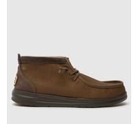 HEYDUDE Wally Mid Workwear Trainers in Dark Brown UK 12 (EU 46)