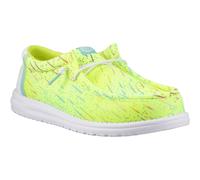 HEYDUDE Wally Party Mesh Mens Classic Slip On Shoes - Lime Green - Size UK 10