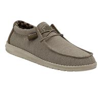 HEYDUDE Wally Sox Faux Suede Mens Beige Boat Shoes - Size UK 8