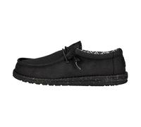HEYDUDE Wally Stretch Canvas, Men's Slip-On Loafer Shoes, Black, 12 UK