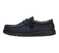 HEYDUDE Wally Stretch Canvas, Men's Slip-On Loafer Shoes, Black, 9 UK