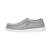 HEYDUDE Wally Stretch Canvas, Men's Slip-On Loafer Shoes, Light Grey, 10 UK