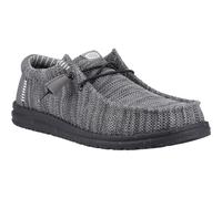Heydude Wally Stretch Mesh Synthetic Men's Granite Grey/Black Moccasins Shoes UK 8