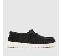 HEYDUDE Wally Stretch Sox Trainers in Black & White UK 10 (EU 44)