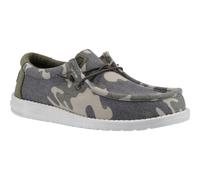 HEYDUDE Wally Washed Camo Green 65% Male Mens Classic Slip On Shoes