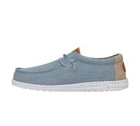 HEYDUDE Wally Washed Canvas, Men's Slip-On Loafer Shoes, Blue, 14 UK