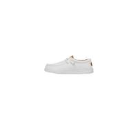 HEYDUDE Wally Washed Canvas, Men's Slip-On Loafer Shoes, White, 10 UK