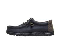 HEYDUDE - Men's Wally Waxed Casual Black - Slip-On Shoes - Loafer Style - 6 UK