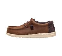 HEYDUDE Men's Wally Waxed Casual Slip-On Loafer Shoes Brown 14 UK