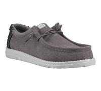 Heydude Wally Workwear Synthetic Blend Men's Granite Grey/Black Moccasins Shoes UK 10