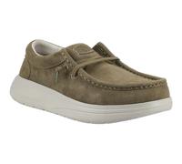 Hey Dude Wally Suede Shoes Men's Trainers, Size 8 In Dark Olive/Stone Grey