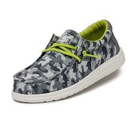 Hey Dude Wally Youth Camodino Moc Toe Shoes, Blue, 4 UK Child
