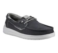 HEYDUDE Welsh Grip Classic Mesh Cotton Blend Men's Black/Storm Gray Boat Shoes - UK 12 / EU 46 / US M13
