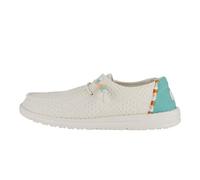 HEYDUDE Wendy Boho Crochet, Women's Slip-On Loafer Shoes, Off White, 6 UK
