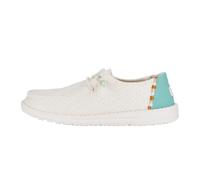 HEYDUDE Wendy Boho Crochet Women's Slip-On Loafer Shoes, Off White, 8 UK
