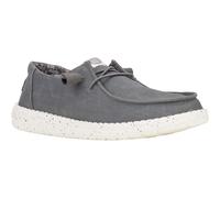 HEYDUDE Wendy Canvas 100% Cotton Womens Dark Grey Loafers - Size UK 5